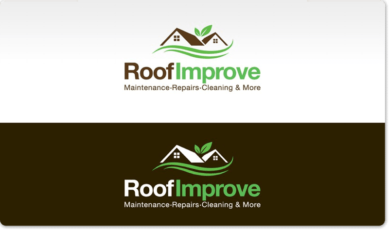 example logo from fake roofing business roof improve