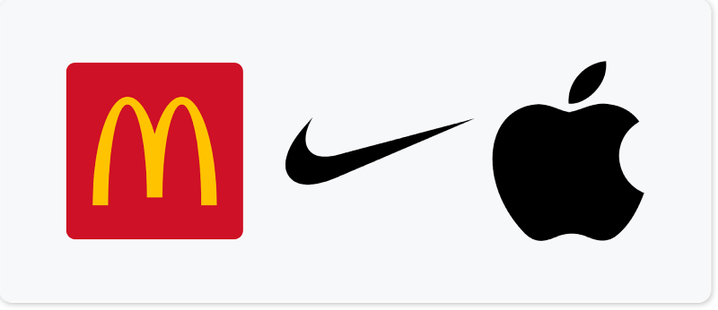 mcdonalds nike and apple brand logos