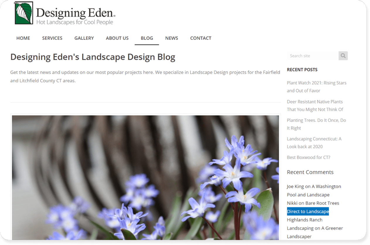 Designing Eden landscaping blog