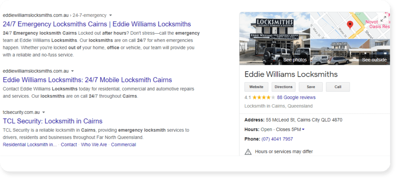 after hours locksmith cairns google search example