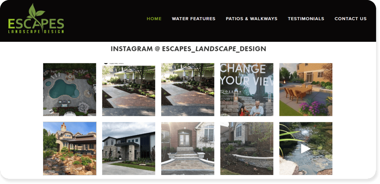 escapes landscape design website design