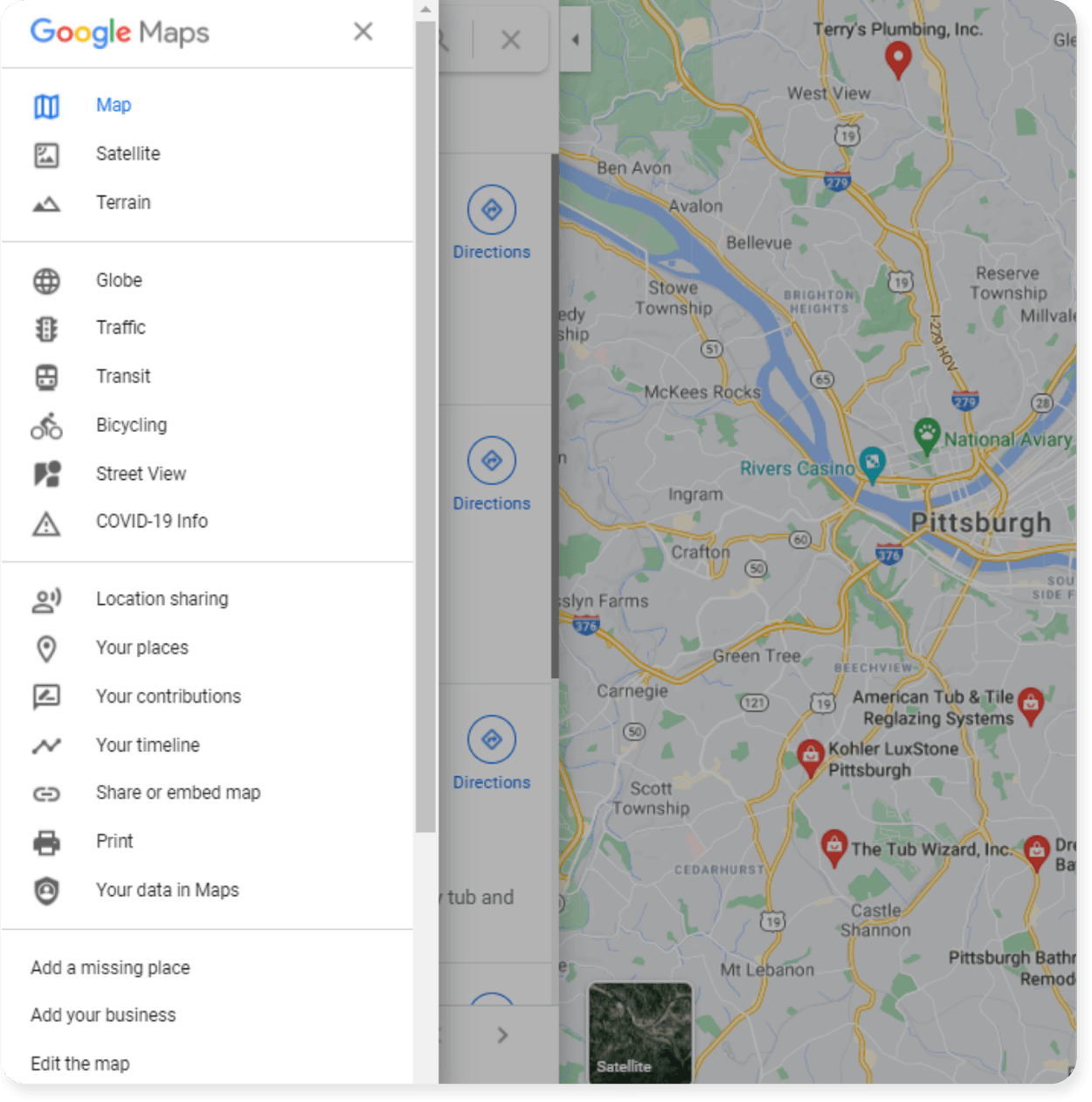 google maps settings