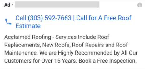 roofing ad call only example