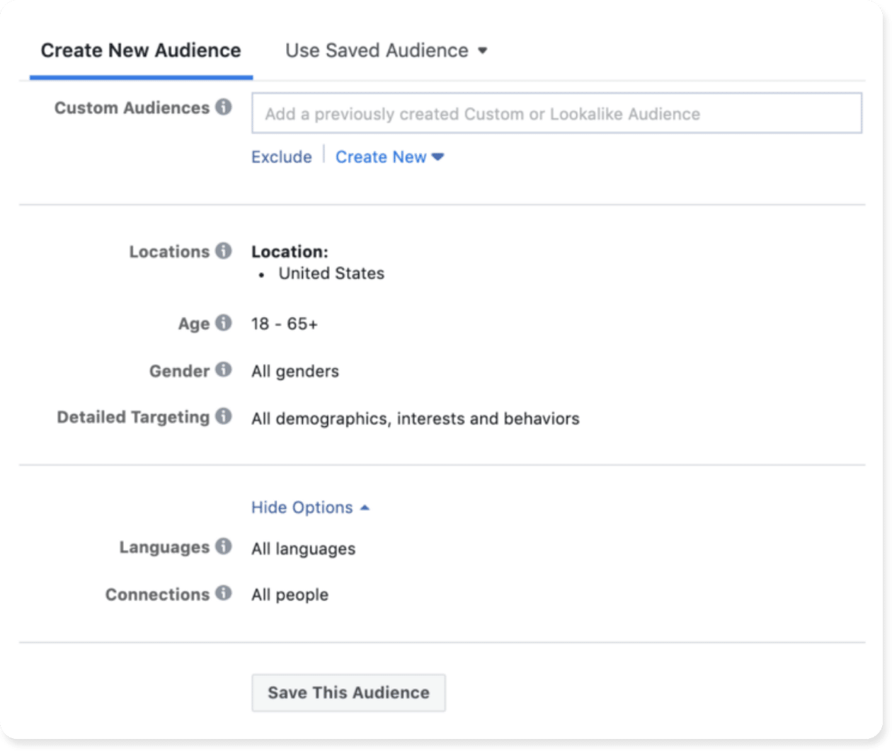 create new audience