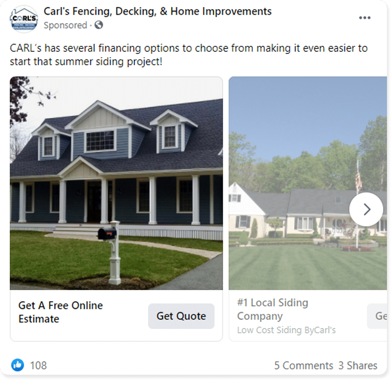 fencing decking home improvement fb ad example