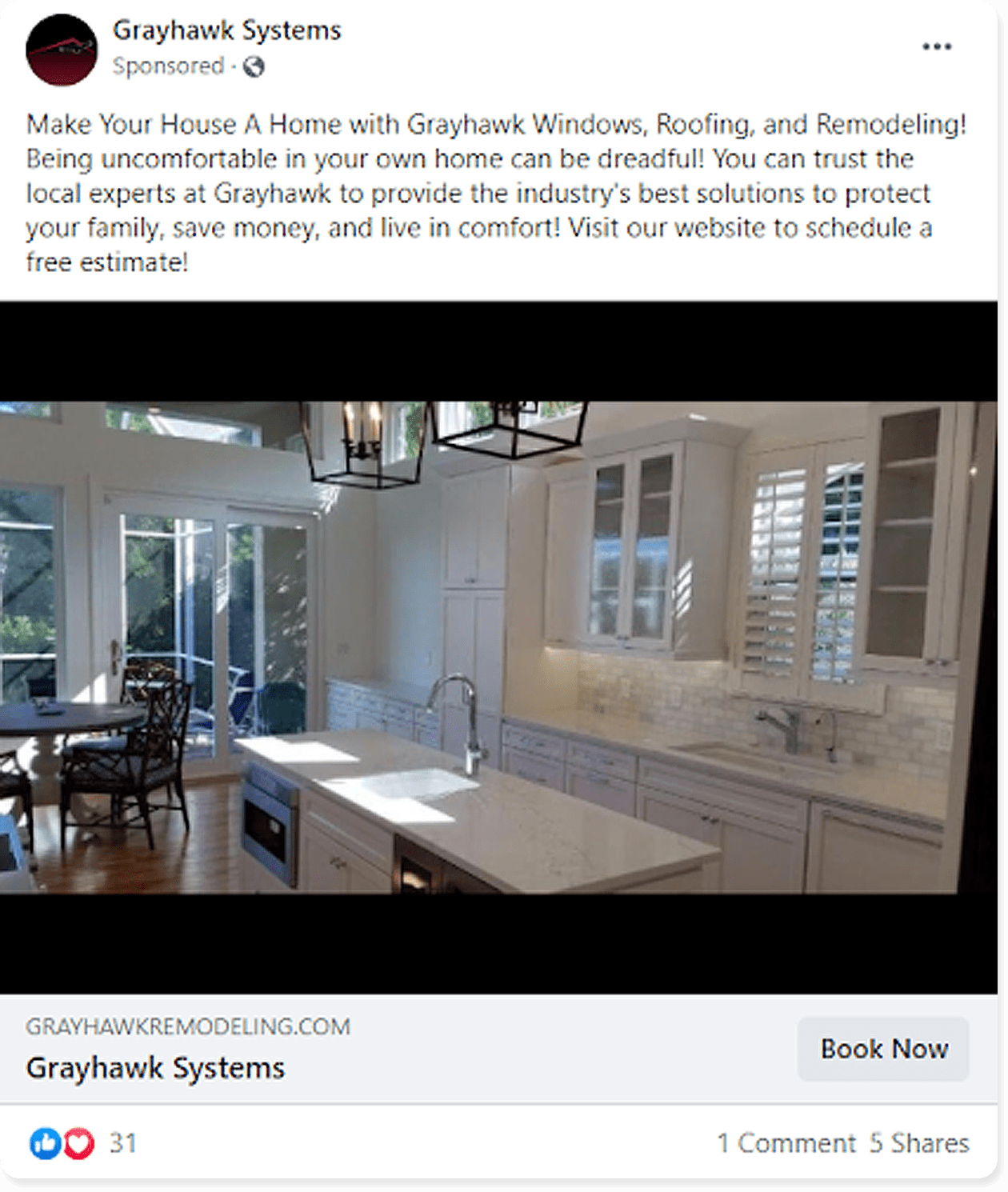 home remodeling fb ad example