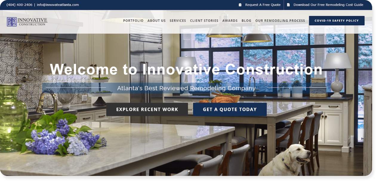innovative construction website design