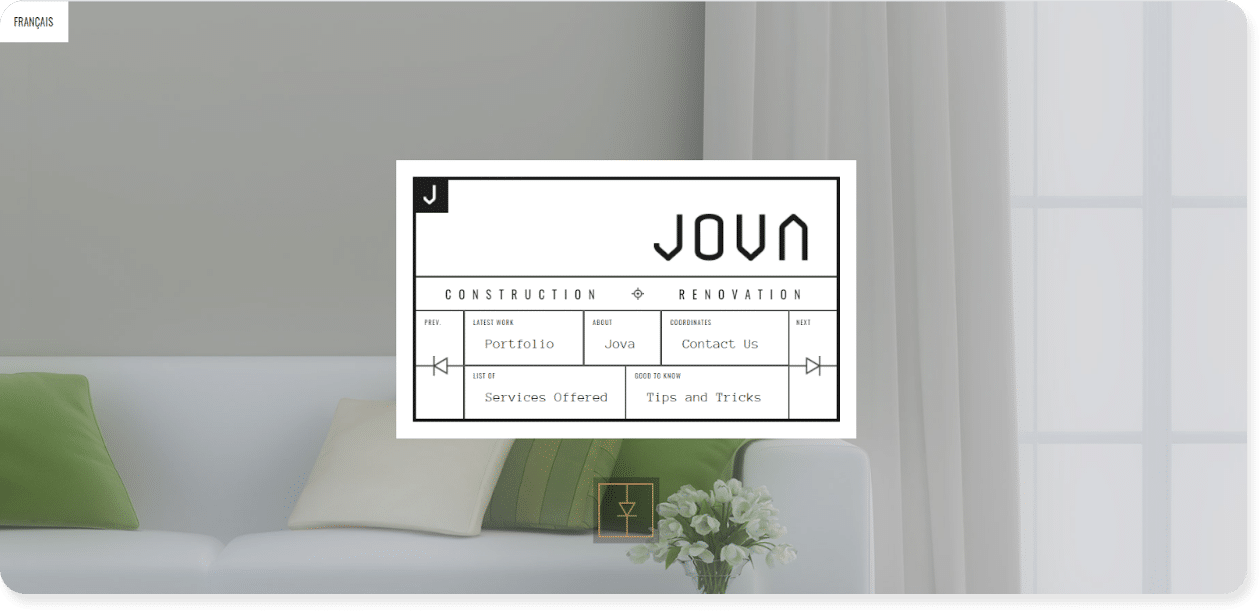 jova construction website design