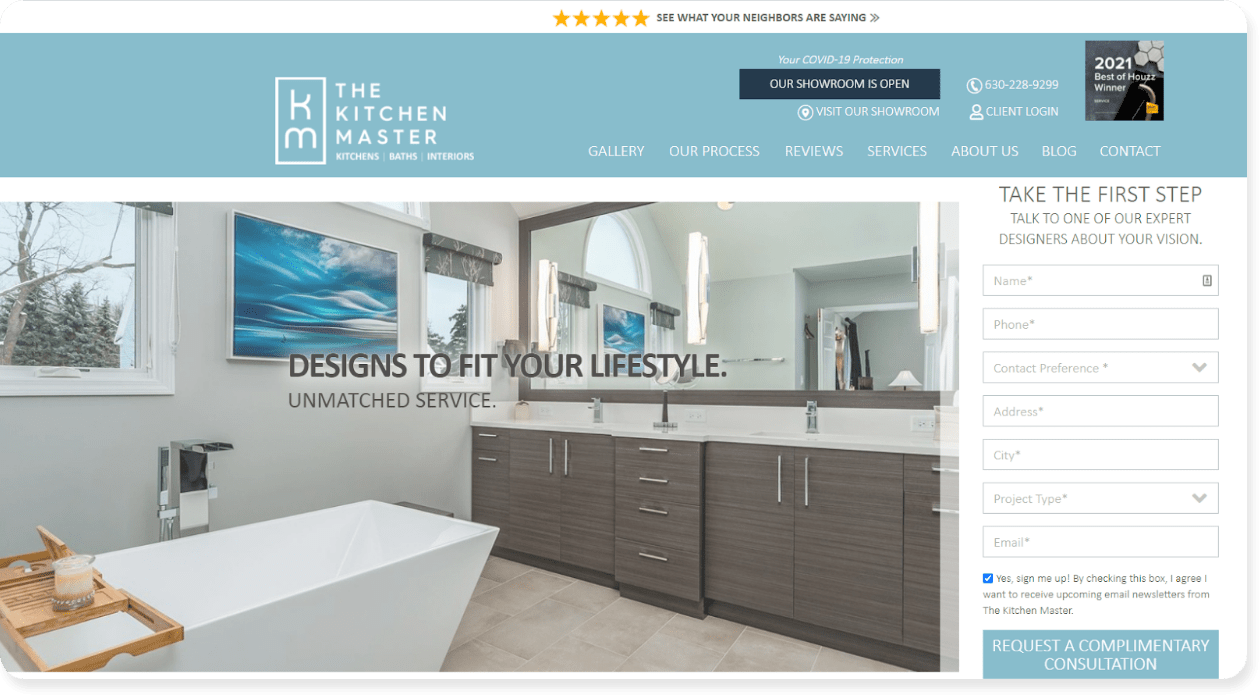 the kitchen master website design